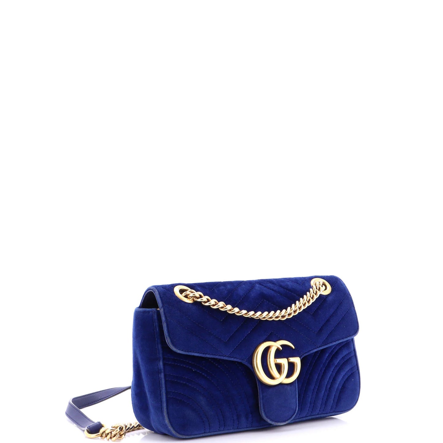 Gucci Gg Marmont Flap Bag Matelasse Velvet Small