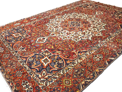 Vintage Red Floral Rug Extra-Large Handmade