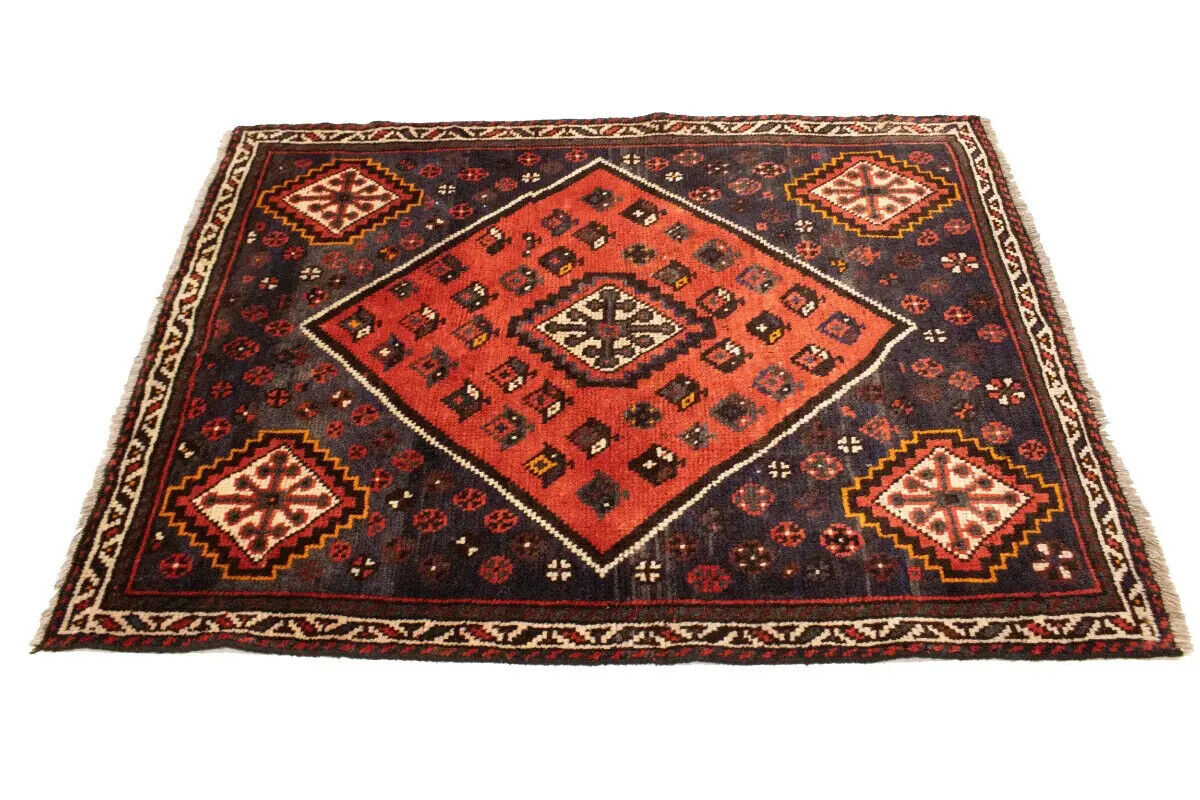 Rare Vintage Handmade Wool Oriental Rug Tribal
