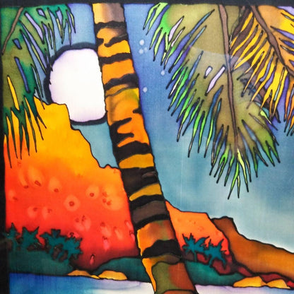 Woman Tropical Painting Original 70x100cm Landscape Moondance