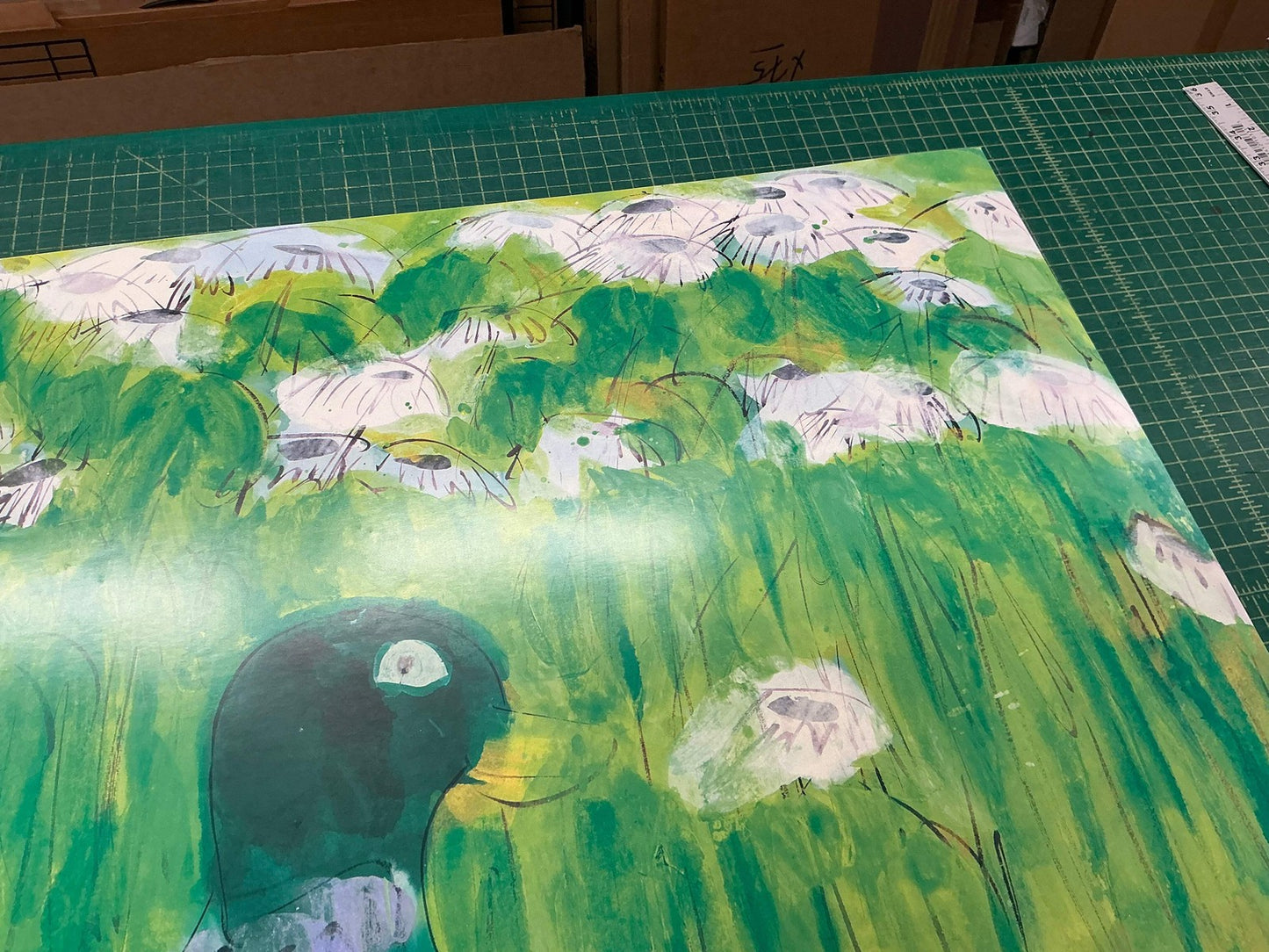 Walasse Ting 8 Green Ducks (No Text) " Poster Contemporary Gr