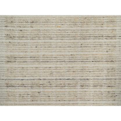 Knotted 2'x3'1" Ivory Modern Mat Rug Plain Decor Box Design Wool Loomed