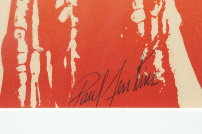Paul Jenkins "Mit" Hand Signed Silkscreen Print 59X40Cm W/ Dedication 1970S