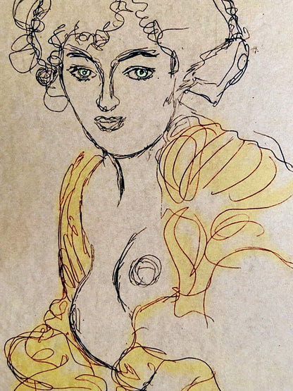 Gustav Klimt Signed Lithograph Op Numbered In Pencil Crayon Limited