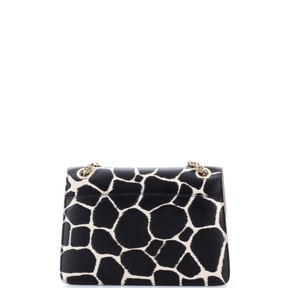 Salvatore Ferragamo Gancini Turnlock Flap Bag Printed Leather Medium