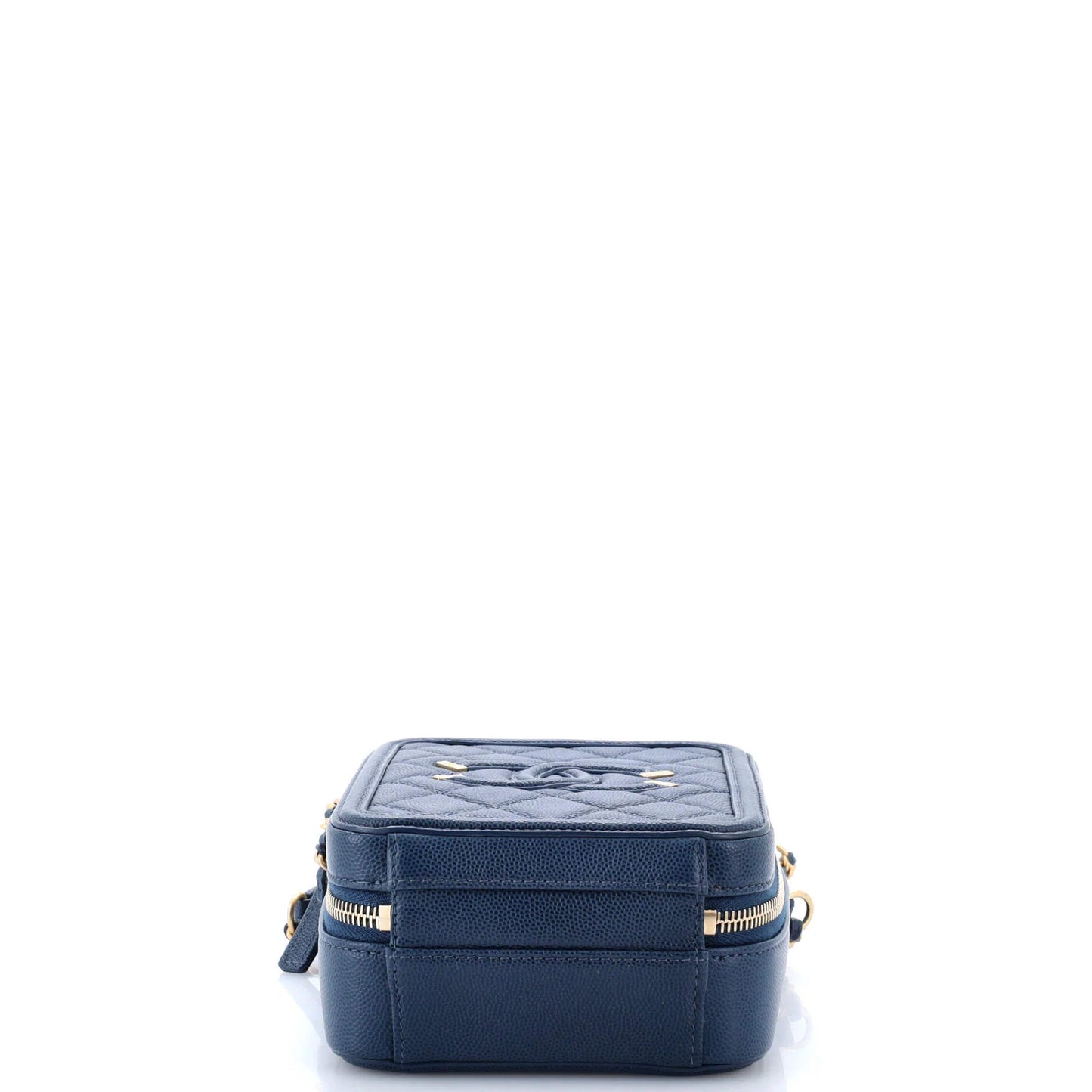 Chanel Filigree Vertical Vanity Case Quilted Caviar