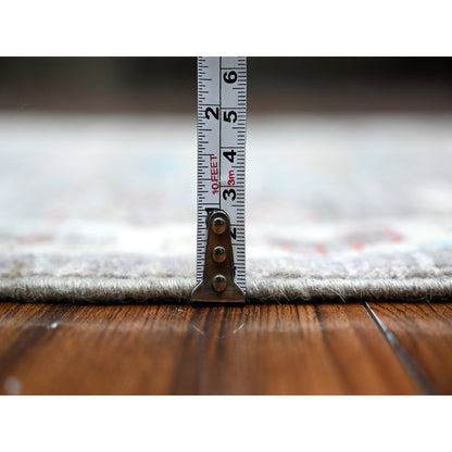 2'6"X7'10" Gray North West Zoroastrian Hand Knotted Aryana Oriental Rug