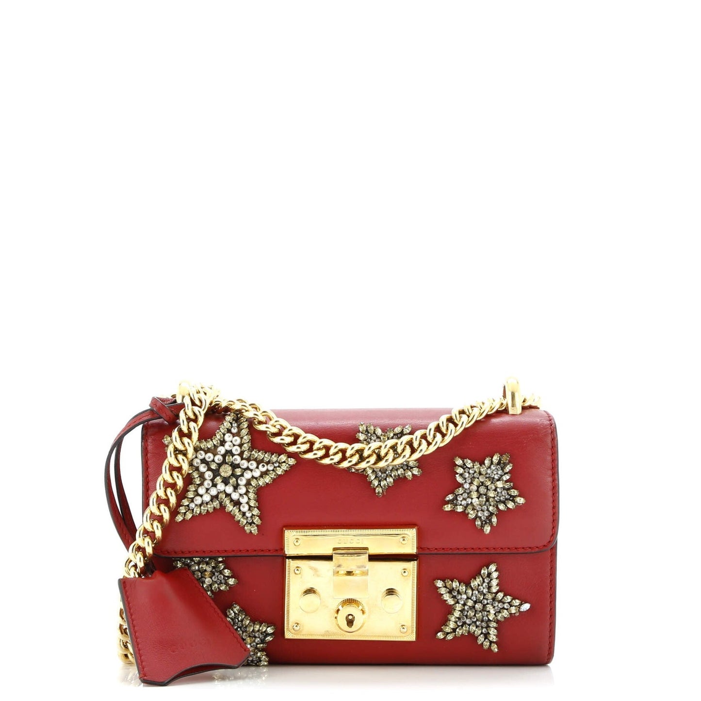 Gucci Padlock Shoulder Bag Embellished Leather Small
