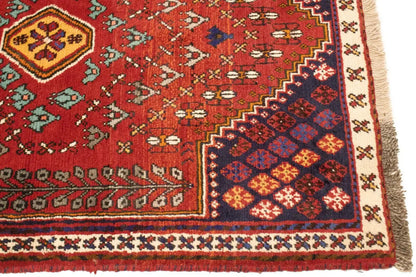 Hand-Knotted Tribal Small Rug Farmho Oriental