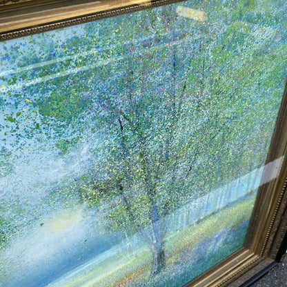 Andr Ingres "Spring Walk In Flower Field" 1996 Oil Painting Large 40F Signed