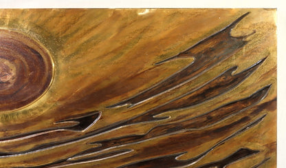 Jacques Potage "Bourrasque" Large Brass & Lacquered Wall Panel French Sculptor