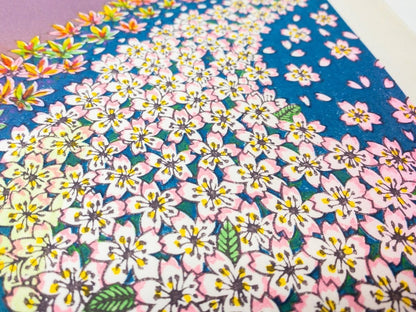 Munenori Makino Flower Calendar 2011 Japanese Woodblock Print Ed 100 Signed