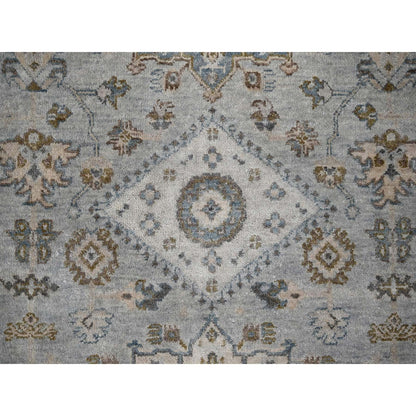 6'X9' Misty Gray, Pure Wool, Hand Knotted, Karjihooz Design Oriental Rug