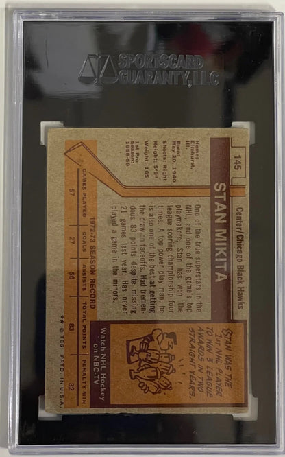 Stan Mikita Autographed 1973-74 Topps Card #145 (Sgc)