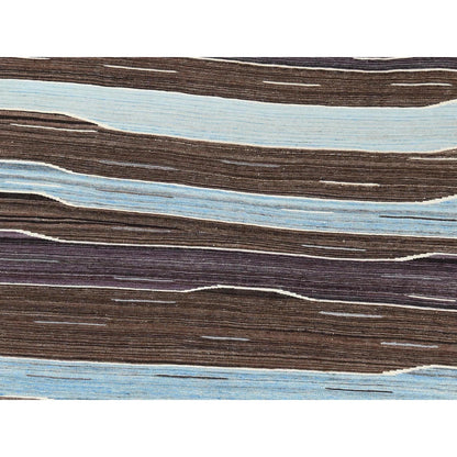 6'3"X9' Hand Woven Flat Weave Kilim Brown Mountain Design Reversible Rug