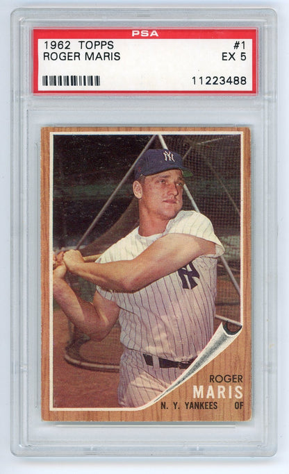 Roger Maris 1962 Topps #1 Psa 5