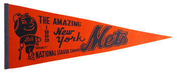 Vintage 1969 New York Mets National League Champs Baseball 30X12 Felt Pennant