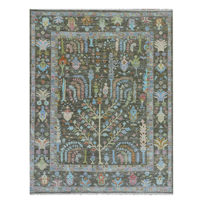 8'X10'3" Grayish Brown Hand Knotted 100% Wool Oushak Weave Oriental Rug