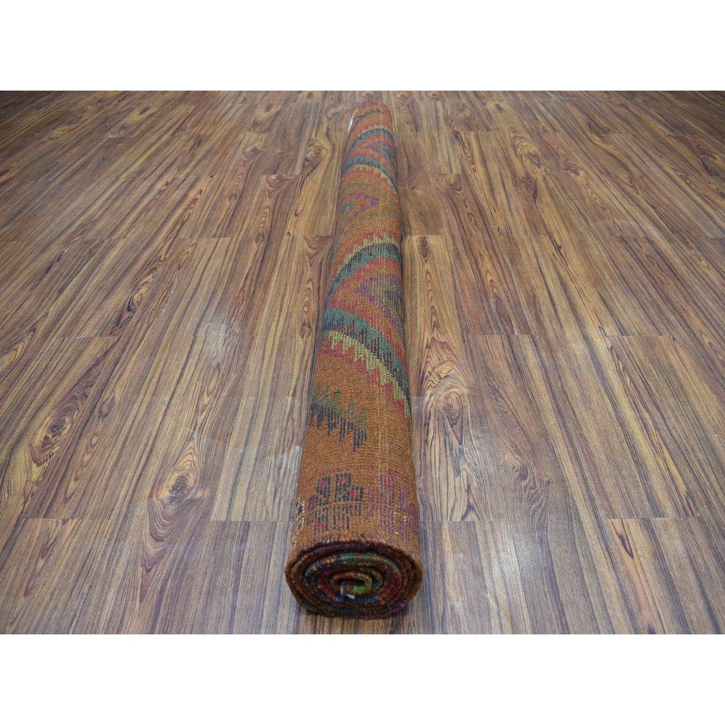 6'X8' Hand Knotted Geometric Design Pure Wool Colorful Afghan Tribal Rug