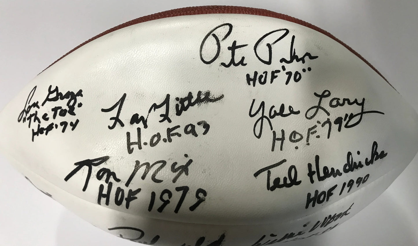 Lou Creekmour/Paul Warfield/Yale Larry Pro Hof Multisigned Autographed Football