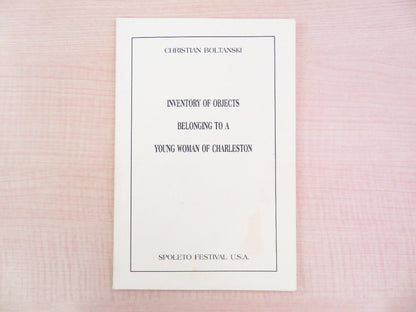 Christian Boltanski Inventory Of Objects Belonging To A Young Woman 1St Ed. 1991