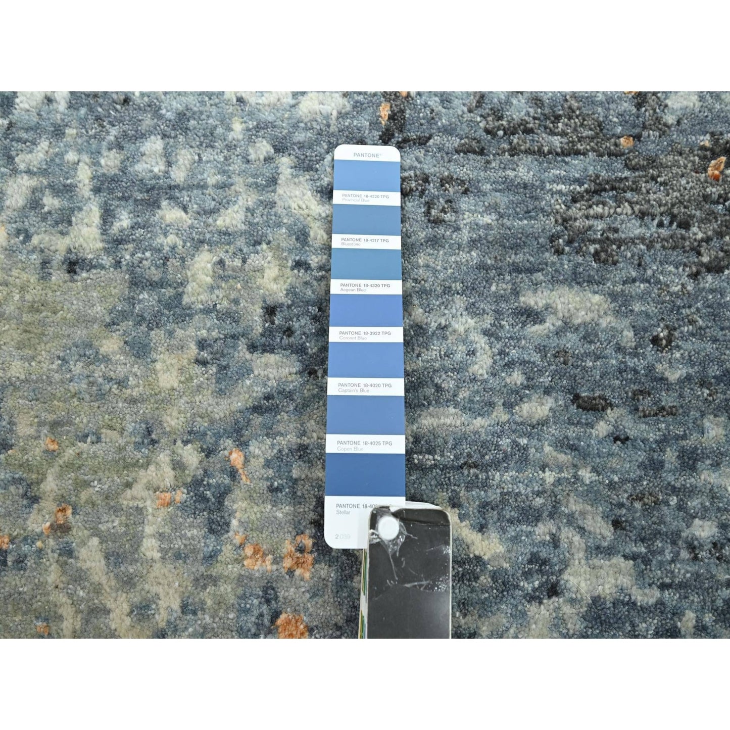 7'10"X10'2" Blue Hand Knotted Abstract Galaxy Design Wool Oriental Rug