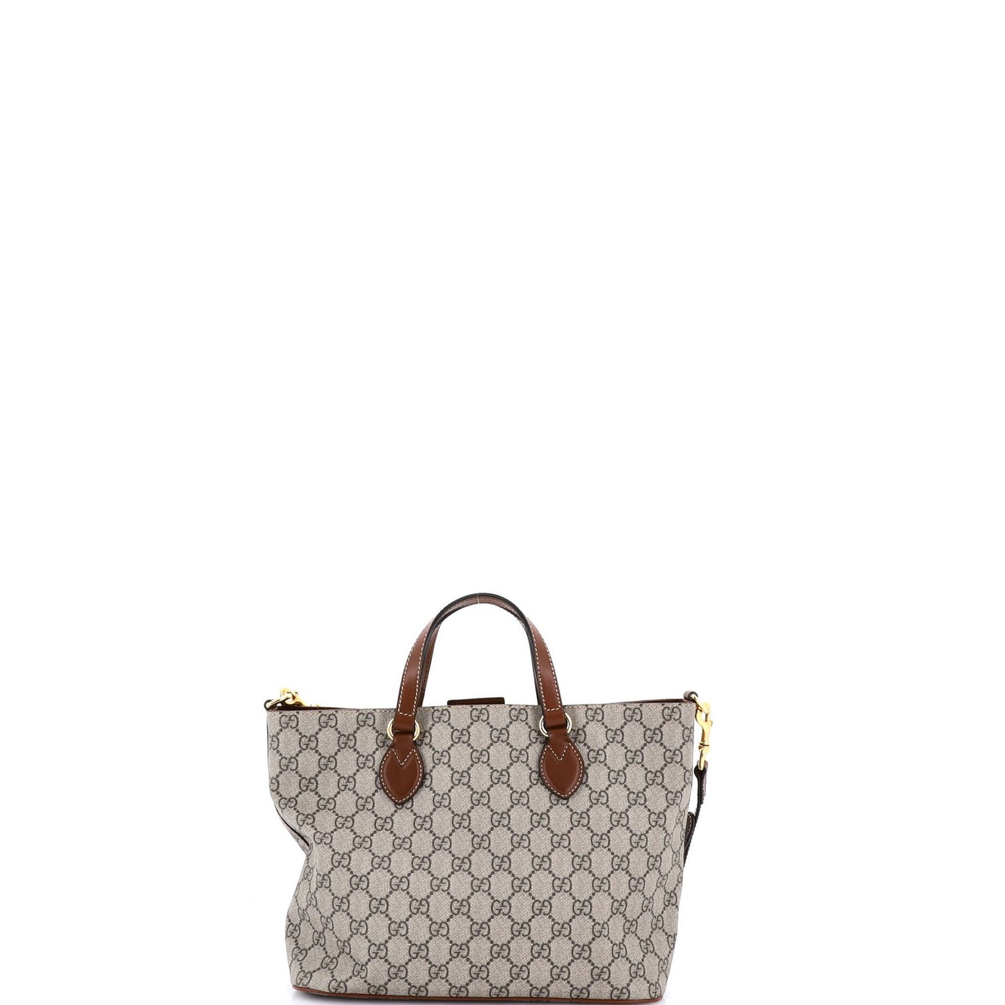 Gucci Convertible Soft Tote Gg Coated Canvas With Leather Small