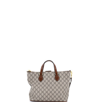 Gucci Convertible Soft Tote Gg Coated Canvas With Leather Small