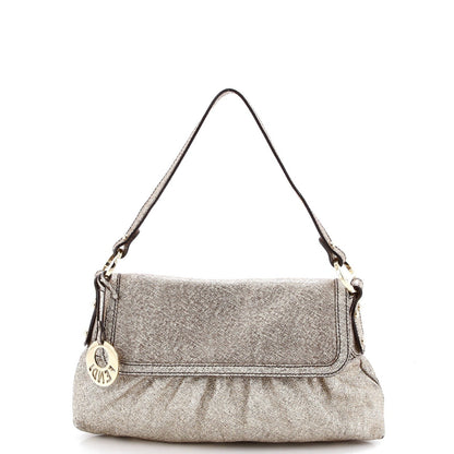 Fendi Chef Flap Bag Metallic Leather Small