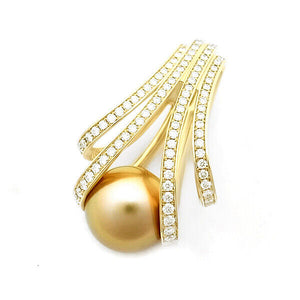 Mikimoto Golden Pearl Head 11.5Mm Dia 0.74Ct K18Yg