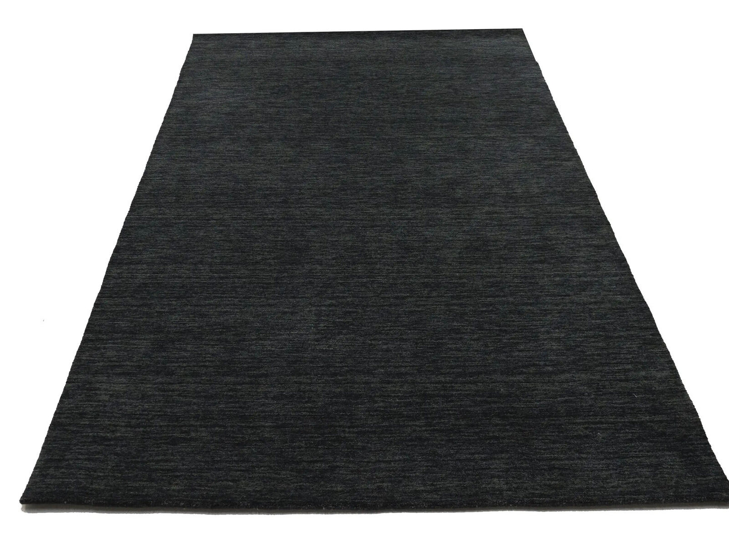 Charcoal Solid Hand-Loomed 5X8 Gabbeh Wool Rug