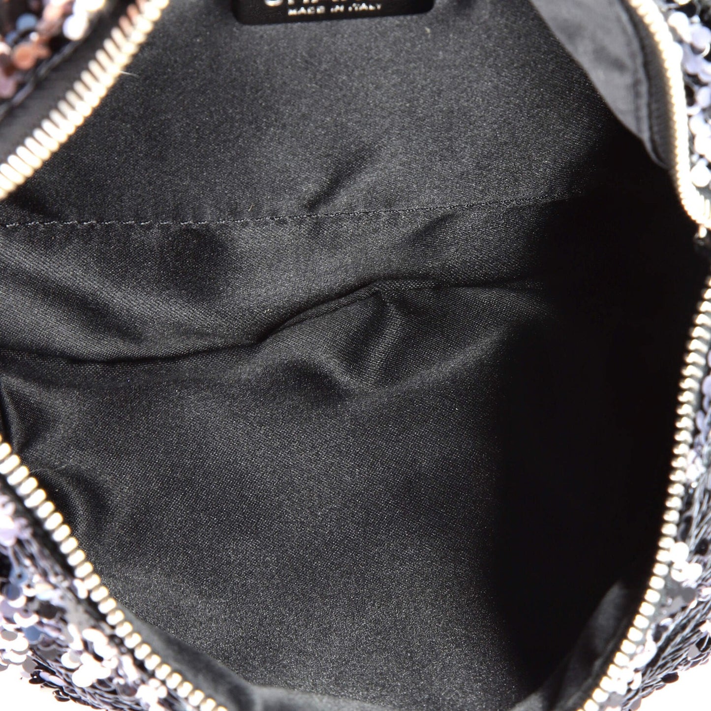 Chanel Cc Charm Zip Waist Bag Sequins And Quilted Lambskin