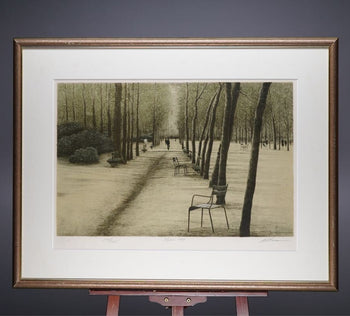 Harold Altman Lithograph Chair 1980 Signed Limited Edition Us Landscape Framed