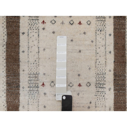 2'7"X6' Ivory Modern Design Soft Wool Hand Knotted Lori Buft Runner Rug