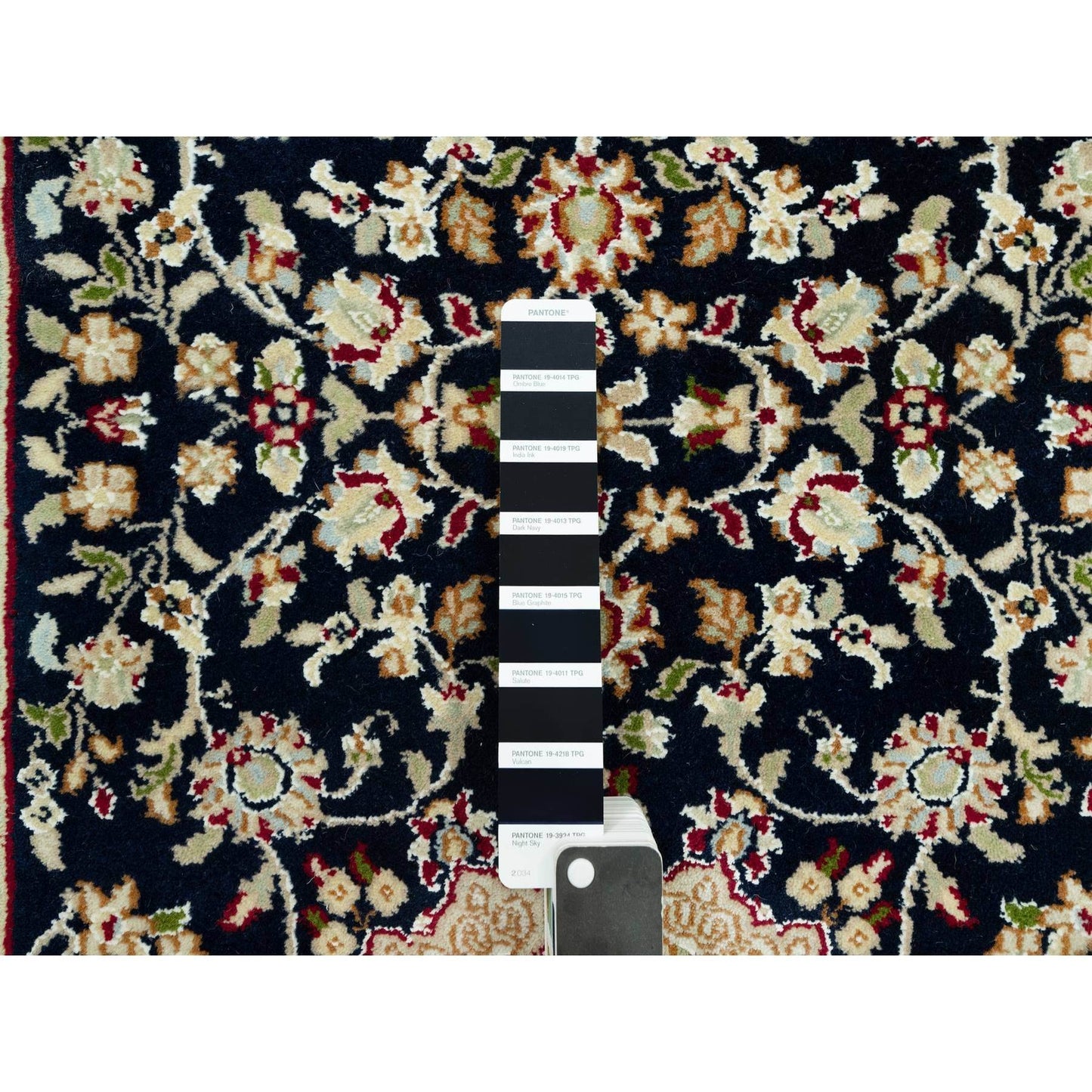 2'9"X20'1" Blue Hand Knotted Central Medallion Nain Wool Xl Runner Rug