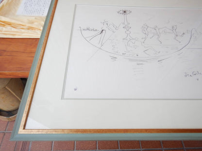 Jean Cocteau Large Lithograph On Arches Paper Limited Edition 67/150, Framed