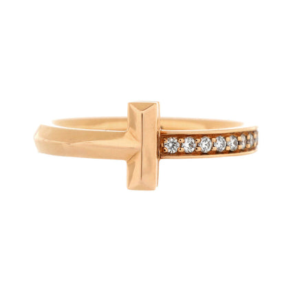Tiffany & Co. T1 Ring 18K Rose Gold With Diamonds Narrow