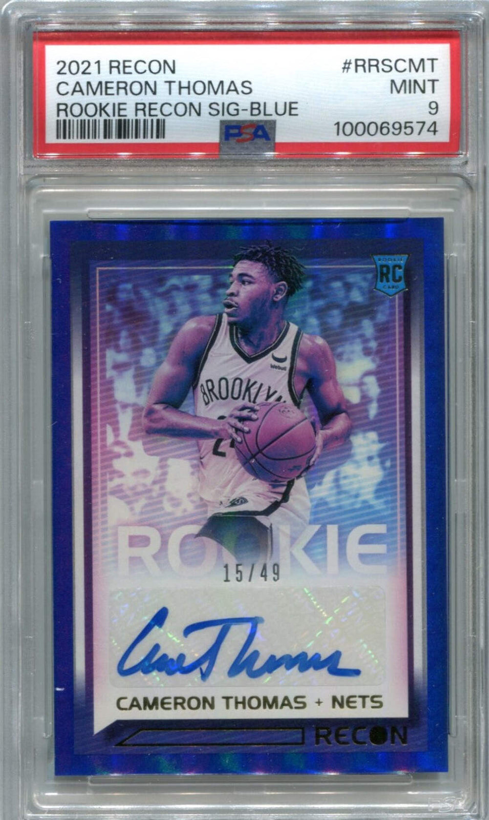 Cameron Thomas Panini Recon Auto #Rrscmt /49 Psa 9