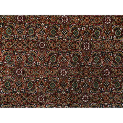 6'1"X9' Red Herrita Design Wool/Silk 175 Kpsi Hand Knotted Rug
