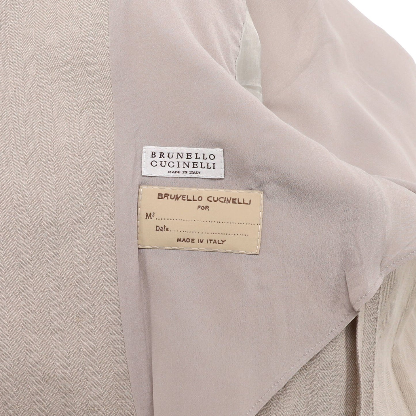 Brunello Cucinelli Women'S Single Button Belted Blazer Linen And Cotton Blend