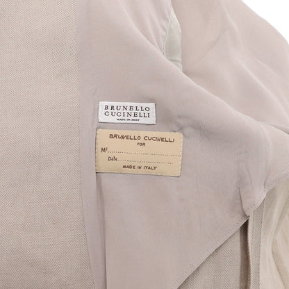 Brunello Cucinelli Women'S Single Button Belted Blazer Linen And Cotton Blend