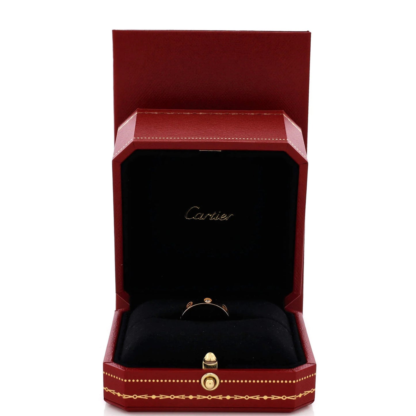 Cartier Love Wedding Band 1 Diamond Ring 18K Yellow Gold With Diamond
