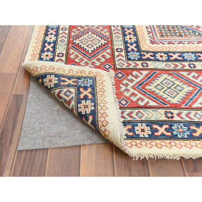 8'10"X11'9" Afghan Special Kazak Shiny Wool Hand Knotted Ivory Rug