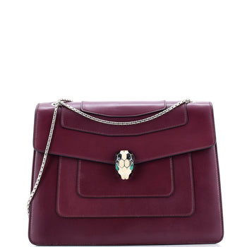 Bvlgari Serpenti Forever Square Shoulder Bag Leather Large