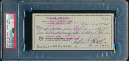 Bill Russell Hof Autographed/Signed 1971 Bank