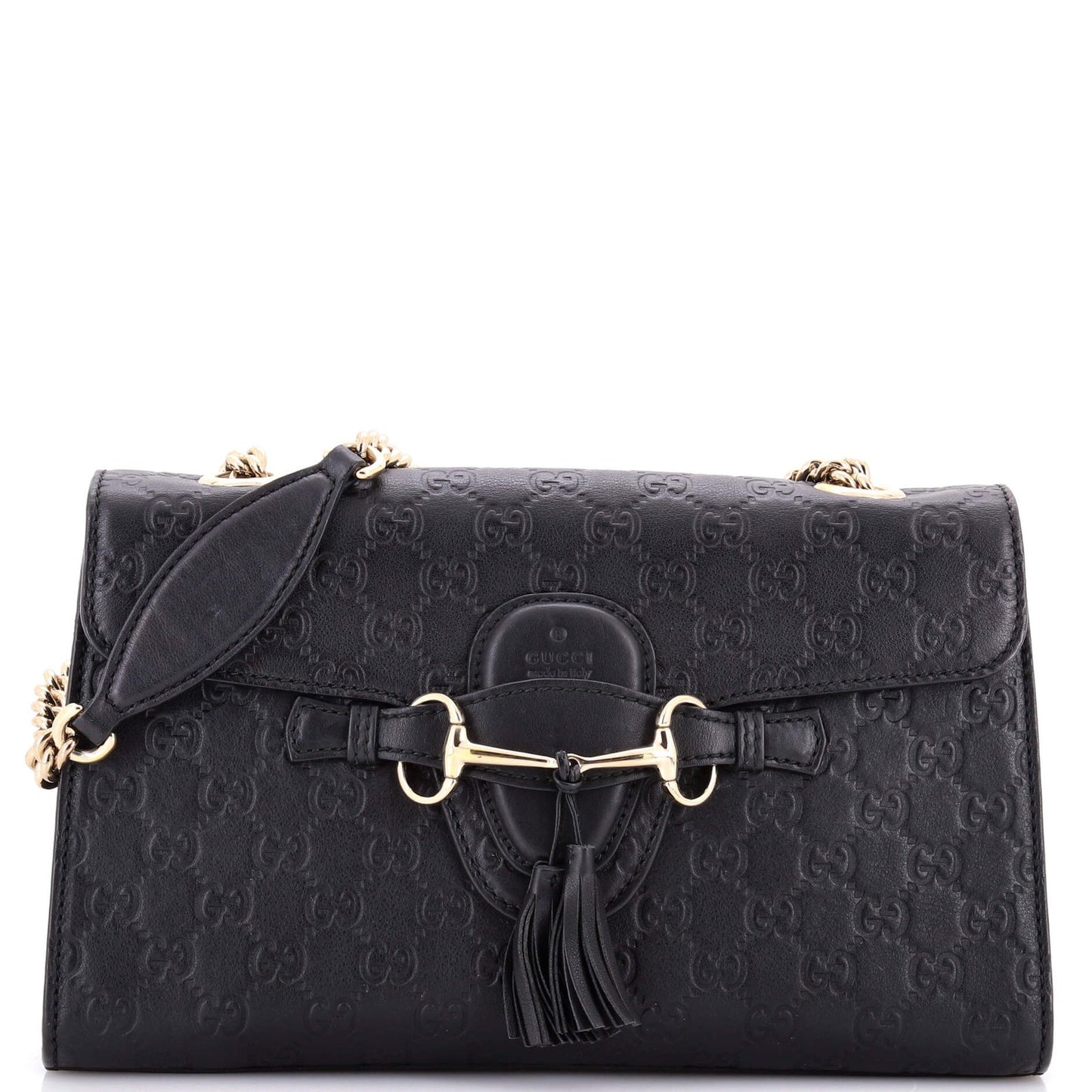 Gucci Emily Chain Flap Bag Guccissima Leather Medium