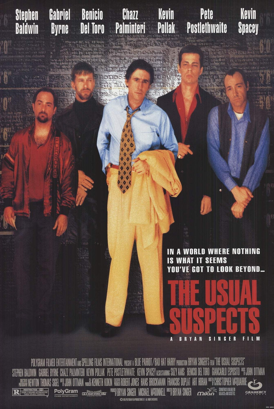 1995 ARTIST UNKNOWN The Usual Suspects 39.5" x 26.5" Offset Lithograph