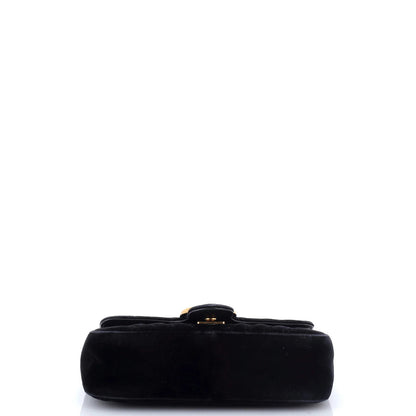 Gucci Gg Marmont Flap Bag Matelasse Velvet Mini