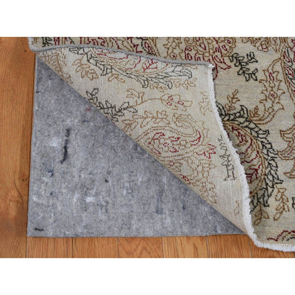 9'1"X12'3" Gray Agra With Paisley Design Pure Wool Hand Knotted Rug