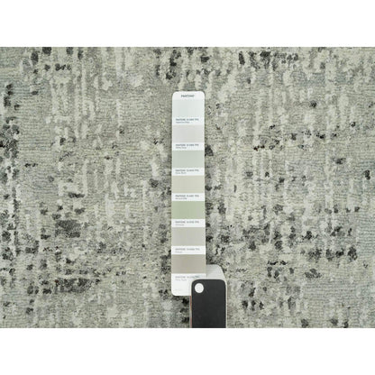 2'6"X20'2" Diff Gray Modern Undyed Wool Hand Knotted Xl Runner Rug